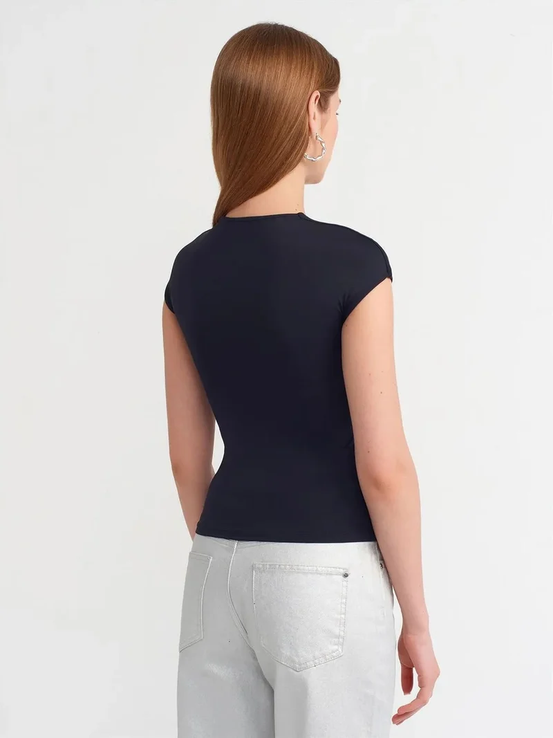 ديلفين DILVIN Women's Slim Fit Crew Neck T-Shirt