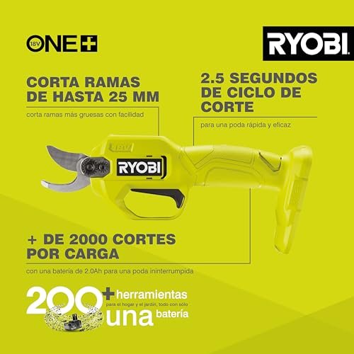 Ryobi RY18SCA0 18V ONE Cordless Secateurs Bare Tool Black - Image 3