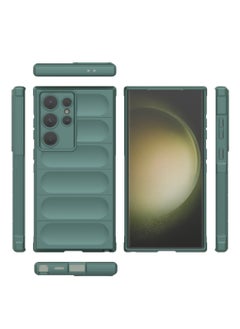 Generic Case for Samsung Galaxy S24 Ultra 5g Magic Shield Tpu Flannel Phone Cover Dark Green  - Image 2
