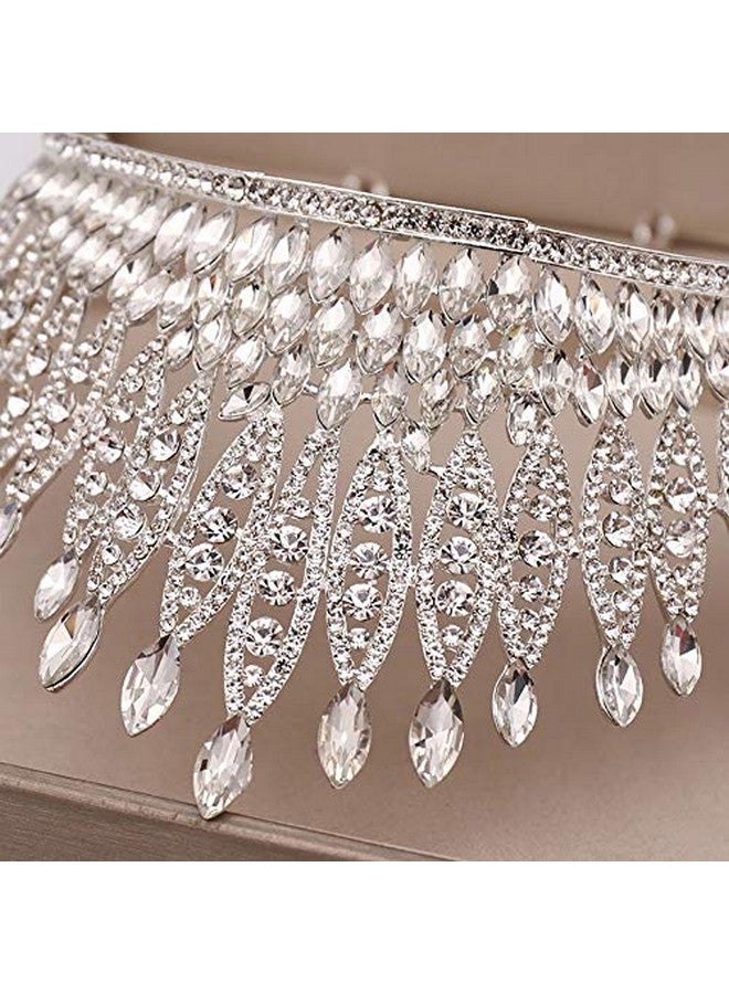 KODENG Trendy Silver Color Rhinestone Crystal Queen Big Crown Bridal Wedding Tiara Women Beauty Pageant Bridal Hair Accessories Jewelry (Silver) - Image 3