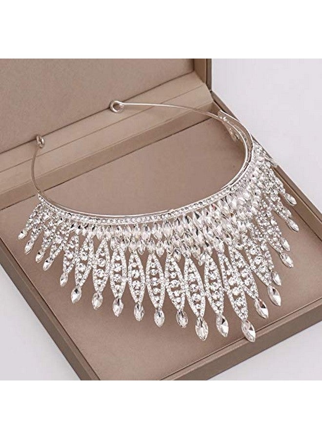 KODENG Trendy Silver Color Rhinestone Crystal Queen Big Crown Bridal Wedding Tiara Women Beauty Pageant Bridal Hair Accessories Jewelry (Silver) - Image 4