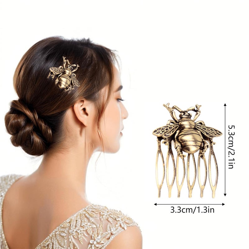 XINHONGJIN 6pcs Vintage Hair Side Combs for Women Decorative,Butterfly Flower Leaf Pearl Rhinestone Metal Hair Comb Tooth Clip with Teeth Grip Crystal Bridal Hair Piece Pins for Wedding Accessories - Image 4