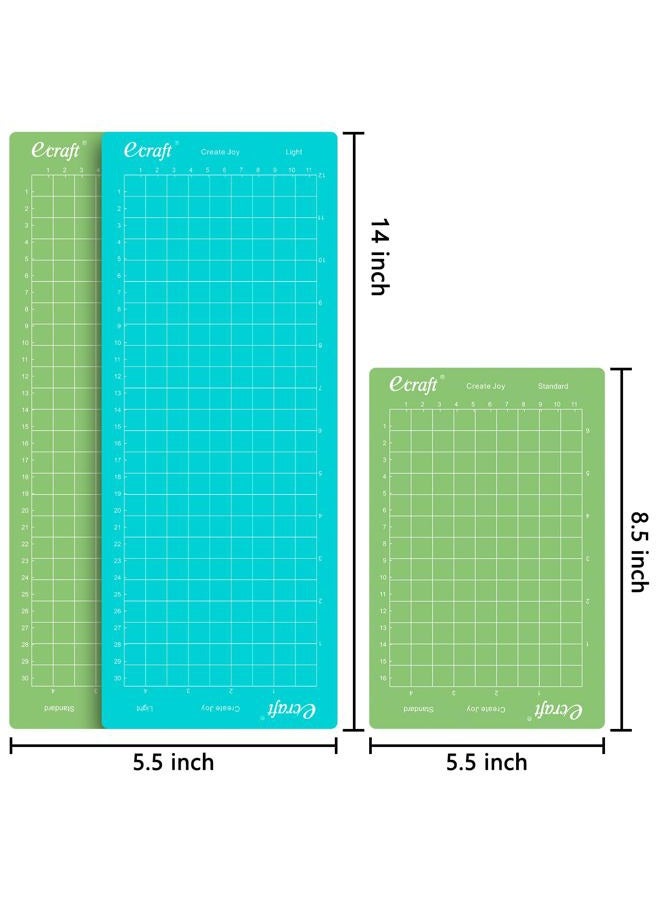 Ecraft Cutting Mat for Cricut Joy - 6 Packs Cutting Mats 4.5X6.5Inch & 4.5X12Inch (Standard & Light) Variety Adhesive Sticky Quilting Joy Mats Replacement Accessories - Image 2