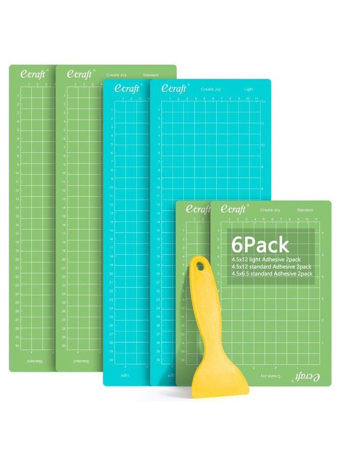 Ecraft Cutting Mat for Cricut Joy - 6 Packs Cutting Mats 4.5X6.5Inch & 4.5X12Inch (Standard & Light) Variety Adhesive Sticky Quilting Joy Mats Replacement Accessories - Image 1