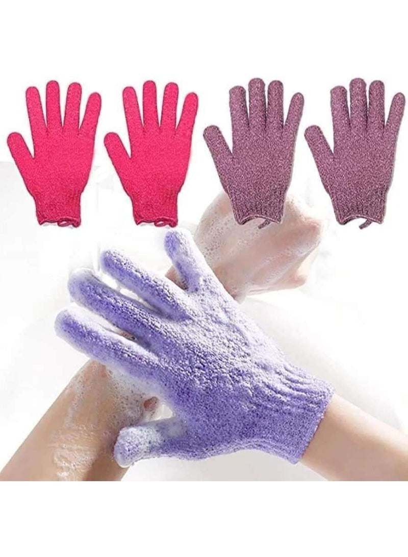 Shower Gloves Bath Body Exfoliator Mitts Scrubs Away Ingrown Hair Dead Skin Cell Remover Loofah Spa Massage Exfoliating Gloves 1PC may vary color - Image 4