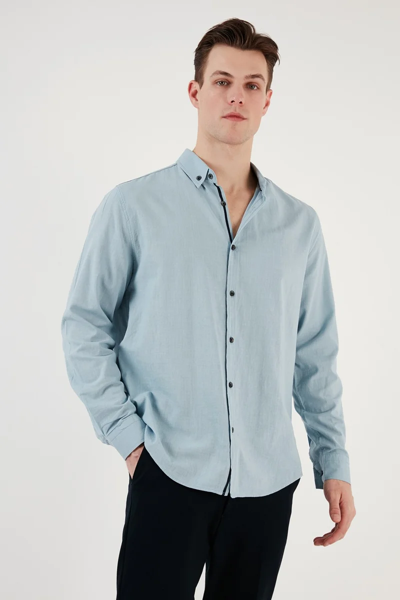 Buratti Regular Fit Button Collar 100% Cotton Shirt Men's Shirt CF20S111871