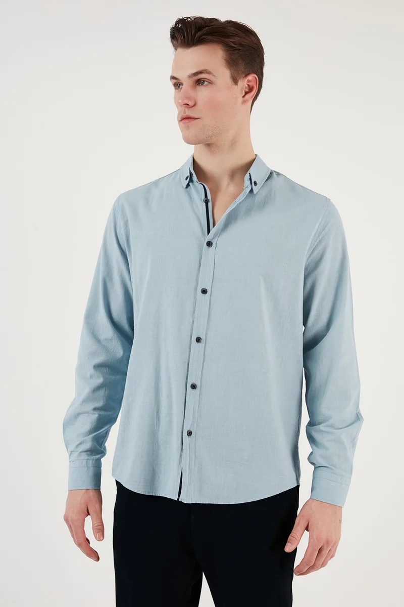 Buratti Regular Fit Button Collar 100% Cotton Shirt Men's Shirt CF20S111871