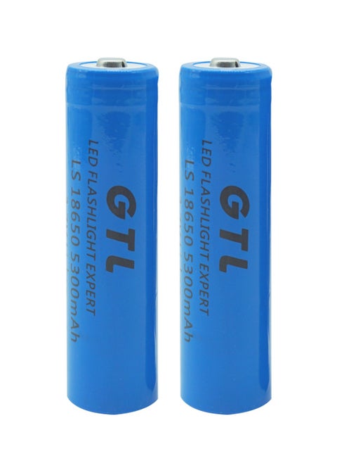 2PCS 3.7V Rechargeable 18650 Battery 5300mAh on Top Battery Used for Led Flashlight and Headlamp