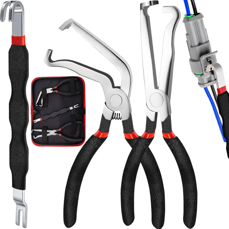 SBGGRLPcs Automotive Electrical Connector Pliers and Terminal Pin Removal Tool Set379603798013120 Electric Wire Plug Disconnect for Car Push Tab Style Plugs Separator - Image 3