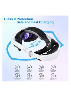 XICEN Head Strap with Battery for Oculus Quest 3, 10000mAh Battery Pack Extend 4H Playtime, Fast Charging VR Power, Adjustable Elite Strap Replacement Accessories for Oculus/Meta Quest 3  - Image 4