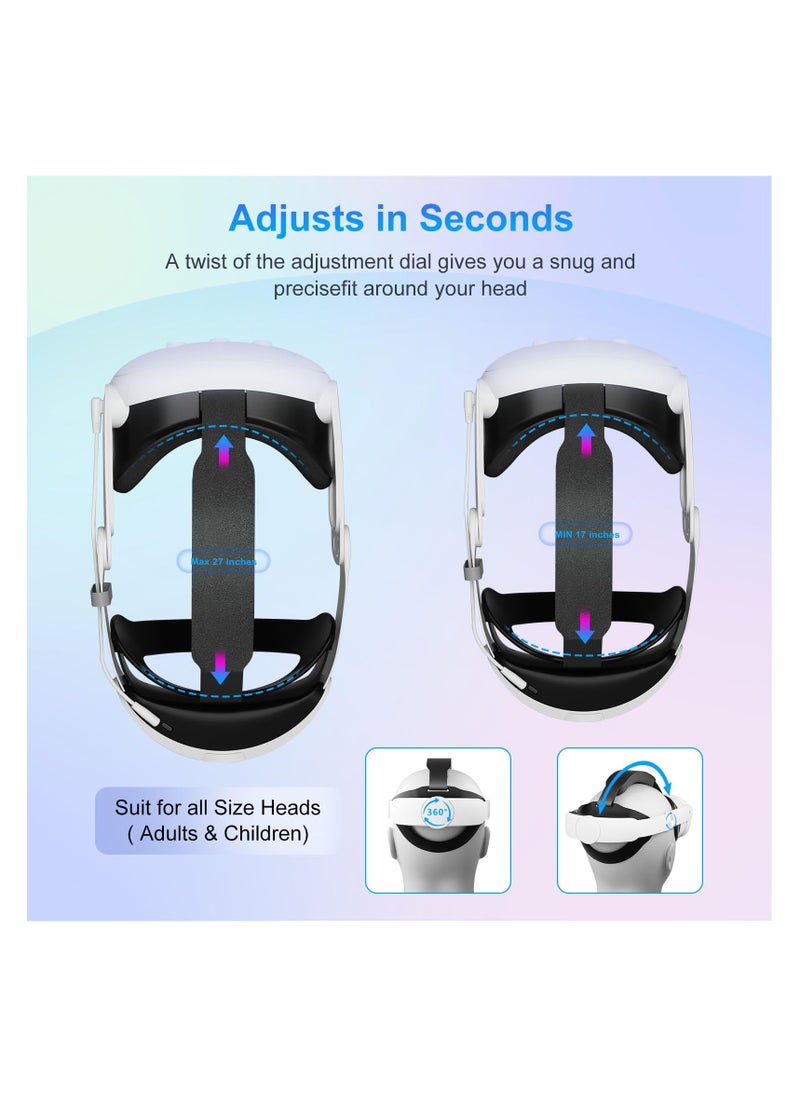 XICEN - Head Strap with Battery for Oculus Quest 3, 10000mAh Battery Pack Extend 4H Playtime, Fast Charging VR Power, Adjustable Elite Strap Replacement Accessories for Oculus/Meta Quest 3 - Image 1