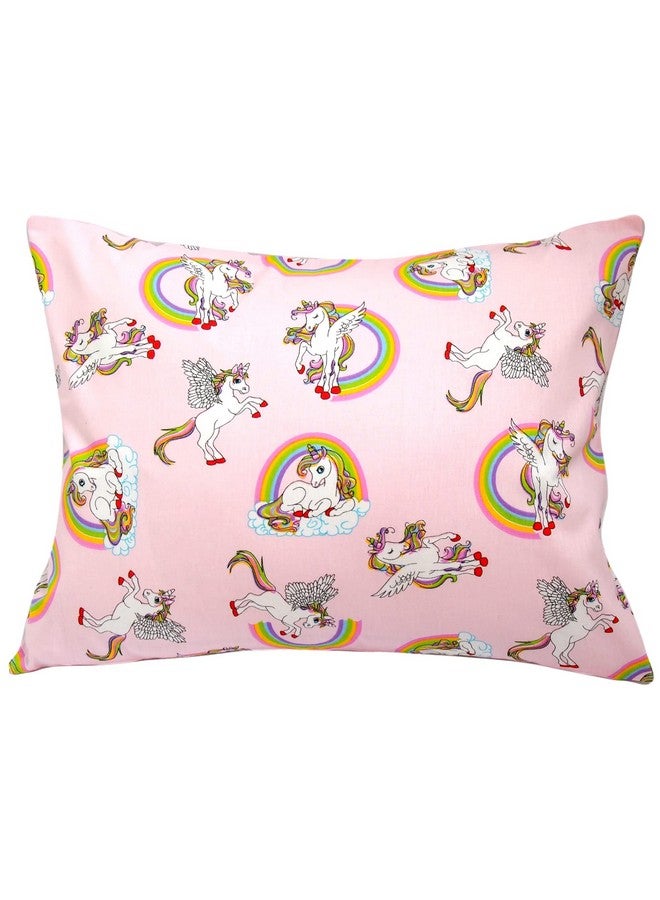 Comfy Turtles Toddler Pillowcase 13 x 18 Cotton Unicorn Pillows for Girls, Small Pillow Cases for Travel Pillows, Toddler Pillowcase Character - Pink Cute Unicorns - Image 1