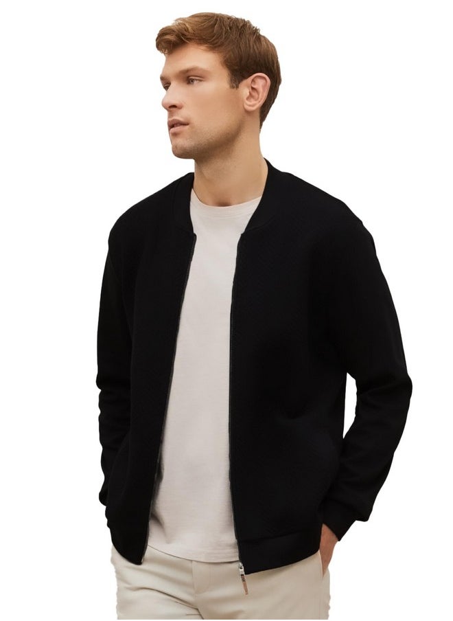 LEOTUDE Full Sleeve Loopknit Regular Fit Bomber Jacket For Men (JKT_BKKK_11_P_Black_M) - pzsku/ZBFDB28BA1759EADB7AB5Z/45/_/1736570852/0e647cd7-ddf9-434a-a7de-e8107707353a