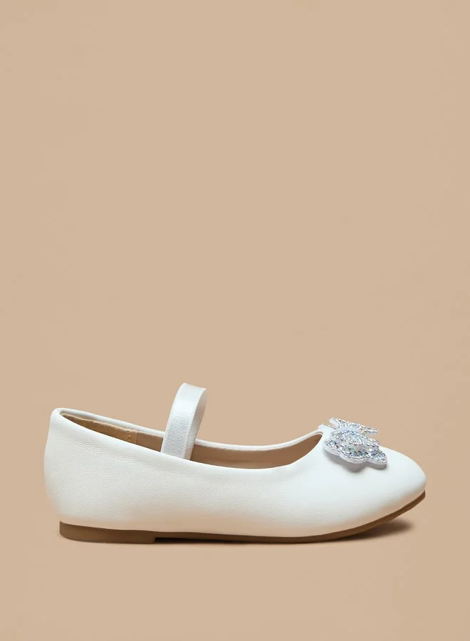فلورا بيلا من شو إكسبرس Bow Accent Slip-On Round Toe Ballerina Shoes with Elastic Strap