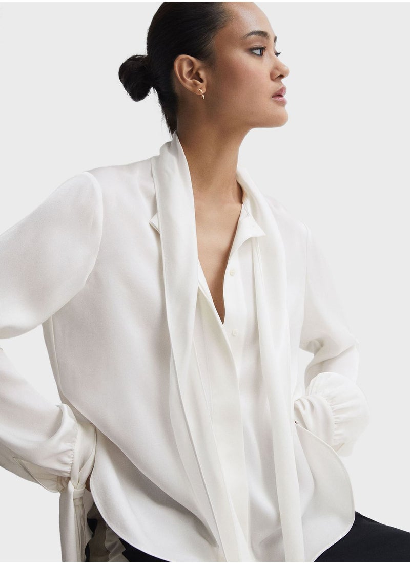 REISS Tie Detail Top  - Image 1