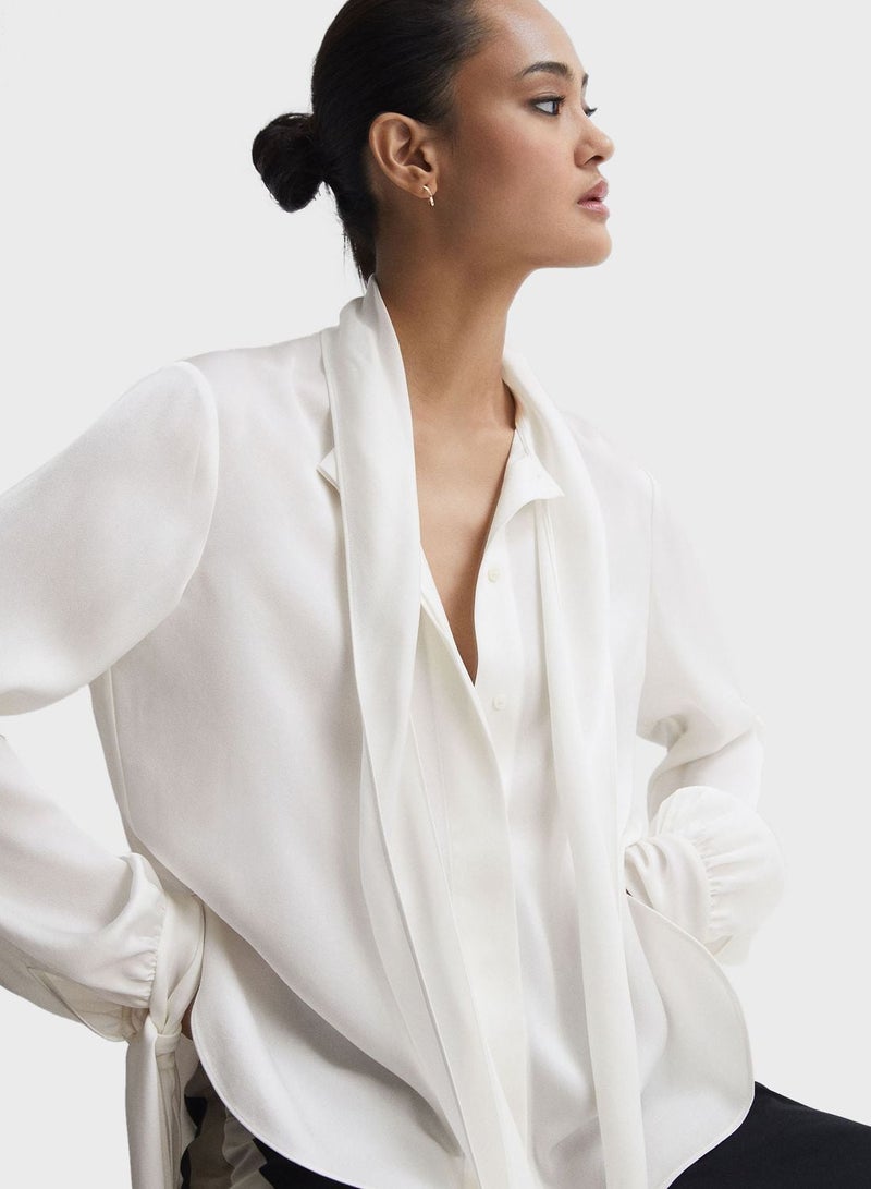 REISS Tie Detail Top - Image 1
