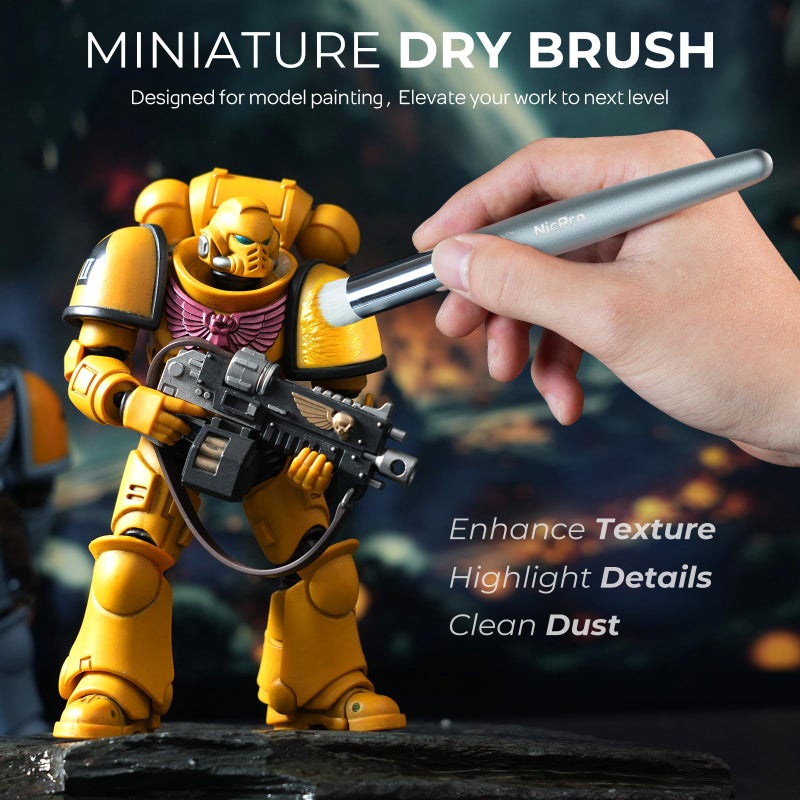 Nicpro Miniature Paint Brushes Dry Brush - 30 PCS Model Paint Brush Set with Nylon Case for Acrylic, Oil, Watercolor, Detail Paint Brush Drybrush for Model, Miniature Painting, Paint by Numbers, Craft - Image 2