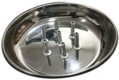 pass pass Silver Agarbatti Stand with Incense Holder – Stainless Steel Agarbatti Stand for Home Temple Puja, Holds up to 7 Sticks - Image 3