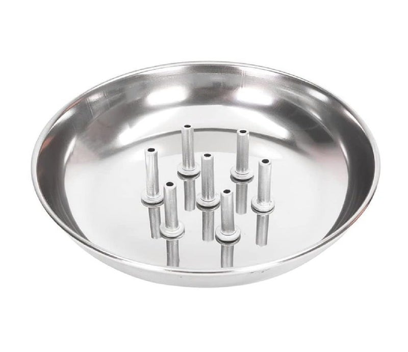 pass pass Silver Agarbatti Stand with Incense Holder – Stainless Steel Agarbatti Stand for Home Temple Puja, Holds up to 7 Sticks - Image 1