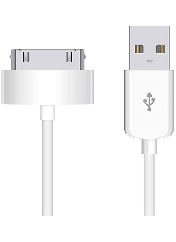 إيروريكس كابل بيانات USB للمزامنة والشحن لأجهزة iPhone 4/4S/3G/3GS، وiPad 1/2/3/iPod، وسلك شاحن كابلات 30 دبوس - (1 متر أبيض)  - Image 4