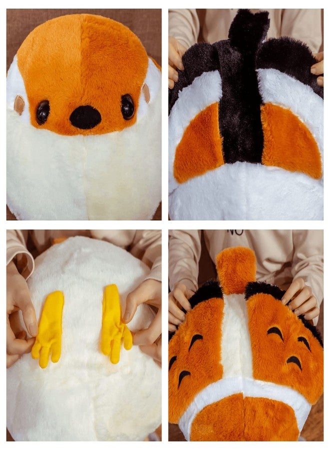 TONGMAN Sparrow Plush Animal, Cute Bird Plush Character, Soft and Fluffy Cushion, Toy Pillow, Home Decoration, Birthday Gift, Valentine's Day, Christmas (40cm/15.7inch) Yellow + White - Image 3