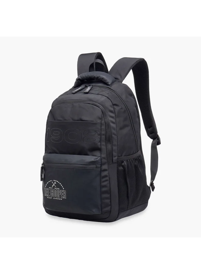 لي كوبر Unisex Logo Print Backpack with Adjustable Straps and Zip Closure - 18x33x47 cm