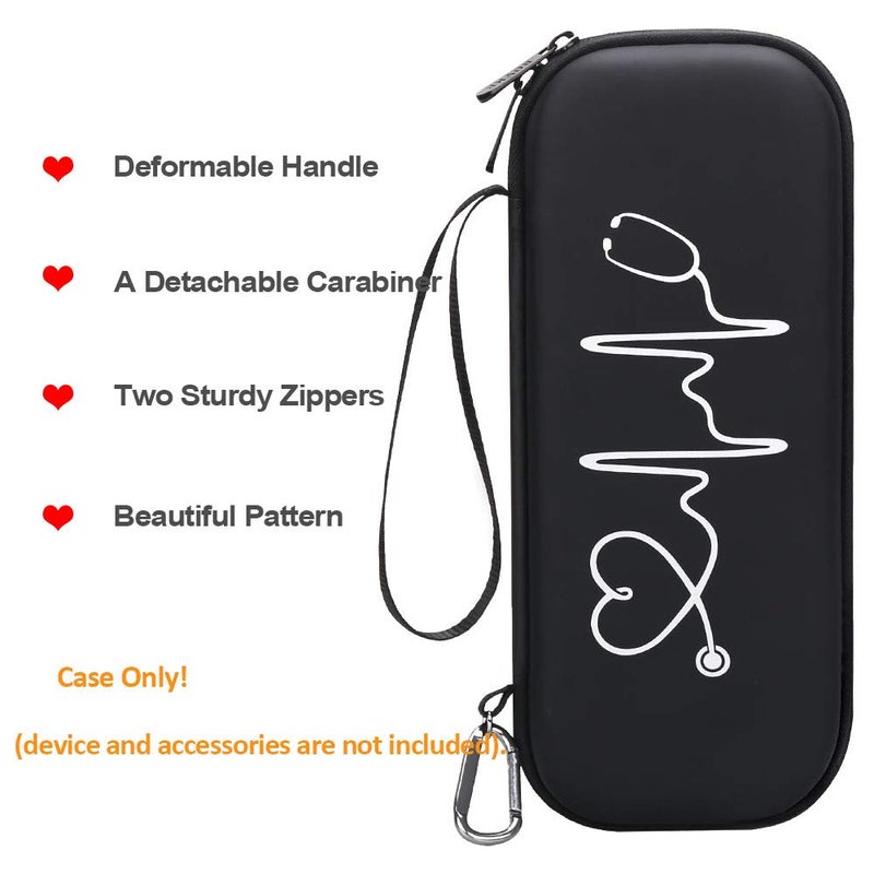 BOVKE Carrying Stethoscope Case for 3M Littmann Classic III Monitoring/Lightweight II S.E/Cardiology IV Diagnostic/MDF Acoustica Stethoscopes, Extra Pocket for Doctor & Nurse Accessories, Black - Image 3