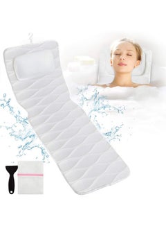 Full Body Bath Pillow Bath Pillows For Tub With Mesh Washing Bag & 21 Nonslip Suction Cups Spa Bathtub Pillow For Head Neck Shoulder And Back Support 5D Air Mesh & Quick Drying