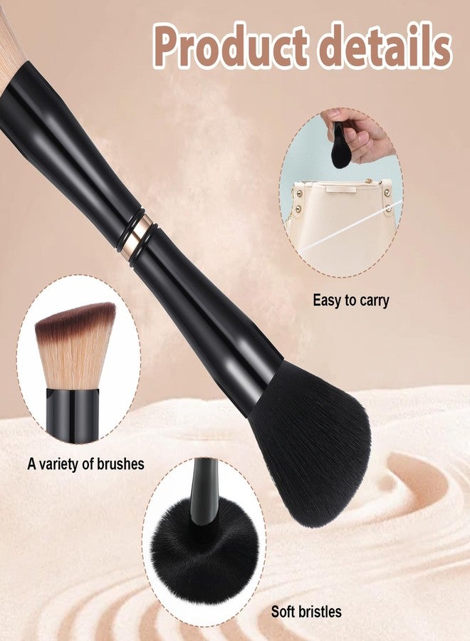 Exircy 4 In-1 Travel Makeup Brushes Set with Case, Professional Makeup Brushes Set Foundation Blush Eyeshadow Brush Concealer Dual Ended Make up Brush for Liquid, Powder, Cream - Image 3