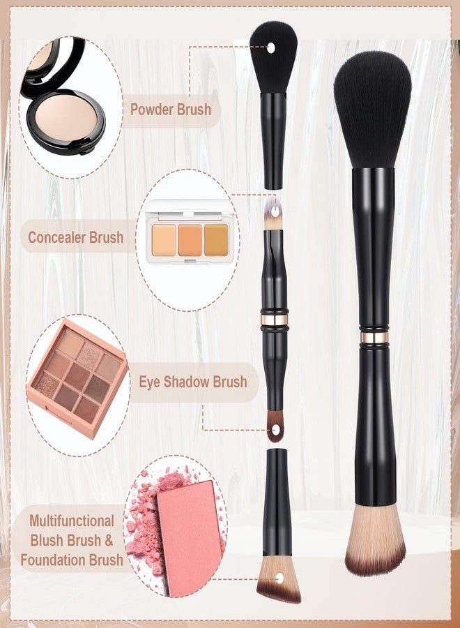 Exircy 4 In-1 Travel Makeup Brushes Set with Case, Professional Makeup Brushes Set Foundation Blush Eyeshadow Brush Concealer Dual Ended Make up Brush for Liquid, Powder, Cream - Image 5