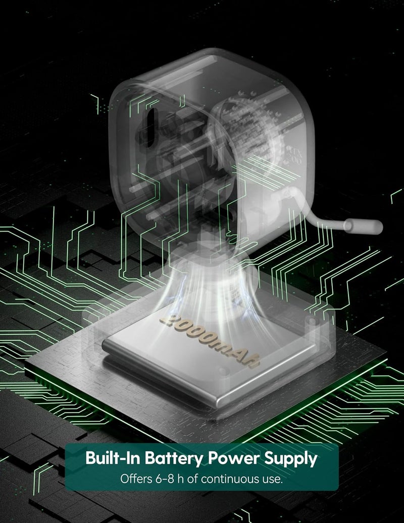 BABELIO كاميرا سيارة للأطفال بدون أسلاك BABELIO مع بطارية 8 ساعات 2 في 1 للاستخدام المزدوج في السيارة والمنزل مع رؤية ليلية 5 HD وصورة واضحة بزاوية 150 وعدسة دوارة 360 سهلة التركيب باللون الأبيض - Image 3