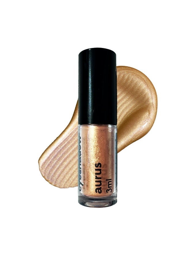 Ruby's Organics Mini Metallic Liquid Eyeshadow for Women- Eye Makeup, Smooth Glide Insta Dry Formula, Smudge proof, Waterproof, Long Lasting and Highly Pigmented, Paraben Free, Vegan - Aurus, 3ml - Image 1