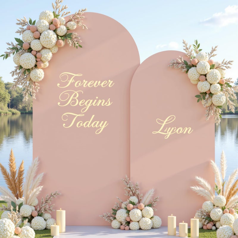 Suppromo Nude Arch Covers Set of 2-7.2 and 6ft Nude Arch Backdrop Cover Spandex Wedding Metal Balloon Arch Stand Covers for Baby Shower Birthday Party Bridal Shower Photo Arch Covers Stretchy Backdrop - Image 2