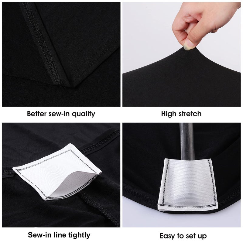 BDDC Table Covers for 6 Foot Tables, 2 Pack Black Washable and Wrinkle Resistant Stretch Tablecloths Rectangle 6ft for Events, Wedding, Banquets, Parties - Image 2