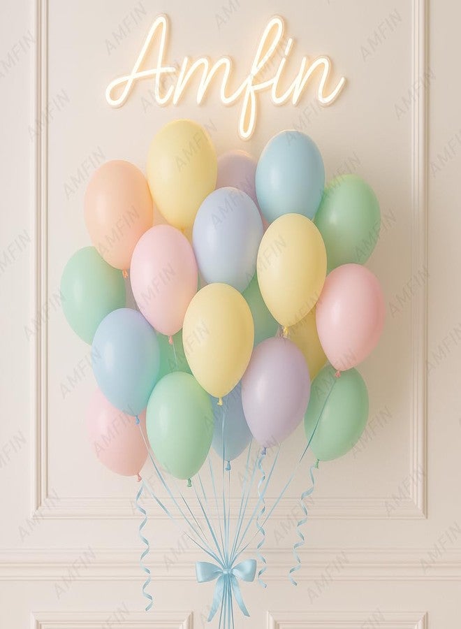 AMFIN (Pack of 50) Pastel Birthday Decoration Item Balloons - Multicolour - Image 5