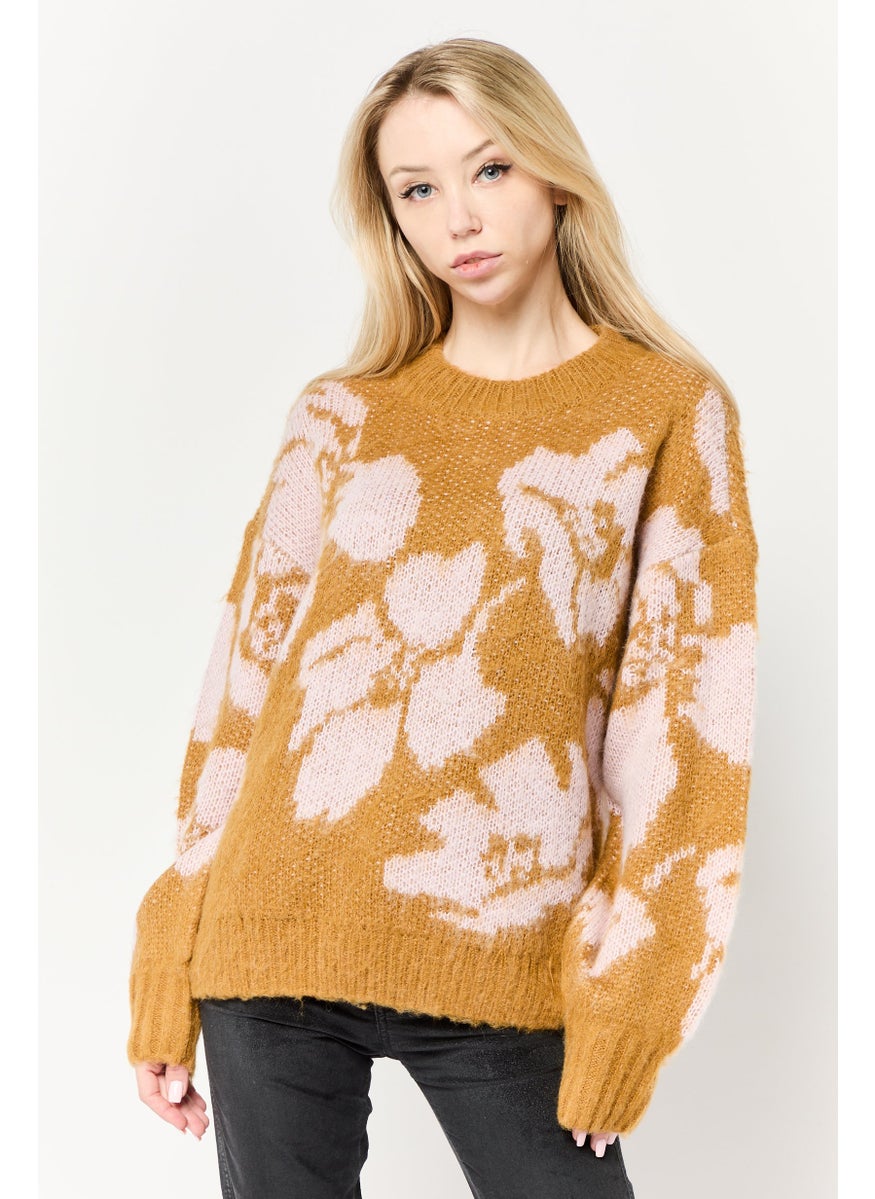Scotch & Soda Women Crew Neck Long Sleeves Crochet Sweater, Multicolor  - Image 1