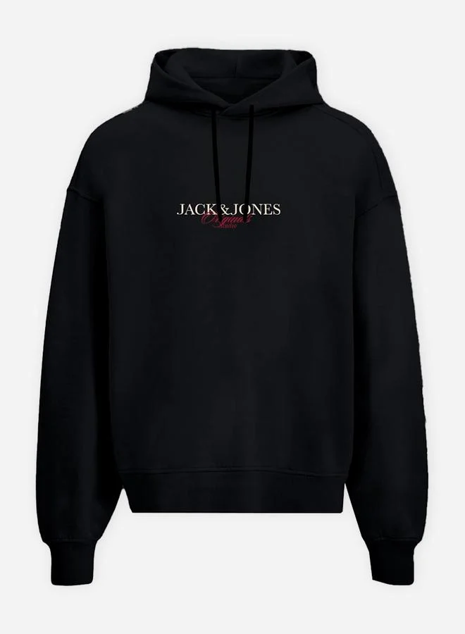 جاك اند جونز هودي بطبعة شعار الماركة