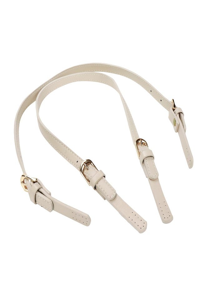 Semetall 4pcs PU Leather Purse Straps, Light Grey Handbag Handles Shoulder Straps Replacement with Adjustable Metal Buckle - Image 5