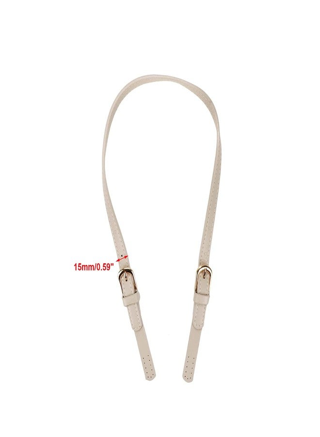 Semetall 4pcs PU Leather Purse Straps, Light Grey Handbag Handles Shoulder Straps Replacement with Adjustable Metal Buckle - Image 3