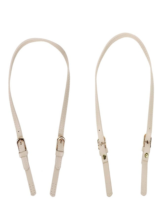Semetall 4pcs PU Leather Purse Straps, Light Grey Handbag Handles Shoulder Straps Replacement with Adjustable Metal Buckle - Image 1