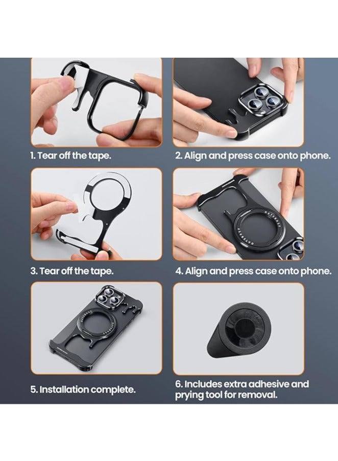 general Case for iPhone 15 Pro Max/15 Pro/15 Plus/15, Magnetic Case, Liquid Metal Frame with 360° Swivel Stand 【Magsafe Compatibility】 Elegant and frameless design - Image 5