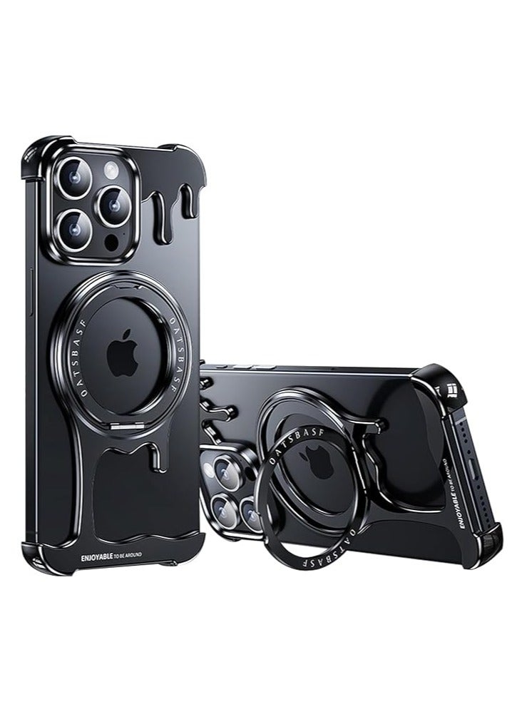 general Case for iPhone 15 Pro Max/15 Pro/15 Plus/15, Magnetic Case, Liquid Metal Frame with 360° Swivel Stand 【Magsafe Compatibility】 Elegant and frameless design - Image 1