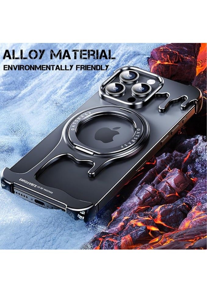 general Case for iPhone 15 Pro Max/15 Pro/15 Plus/15, Magnetic Case, Liquid Metal Frame with 360° Swivel Stand 【Magsafe Compatibility】 Elegant and frameless design - Image 2