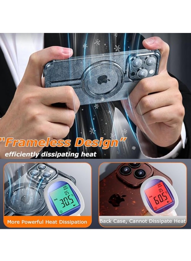 general Case for iPhone 15 Pro Max/15 Pro/15 Plus/15, Magnetic Case, Liquid Metal Frame with 360° Swivel Stand 【Magsafe Compatibility】 Elegant and frameless design - Image 4