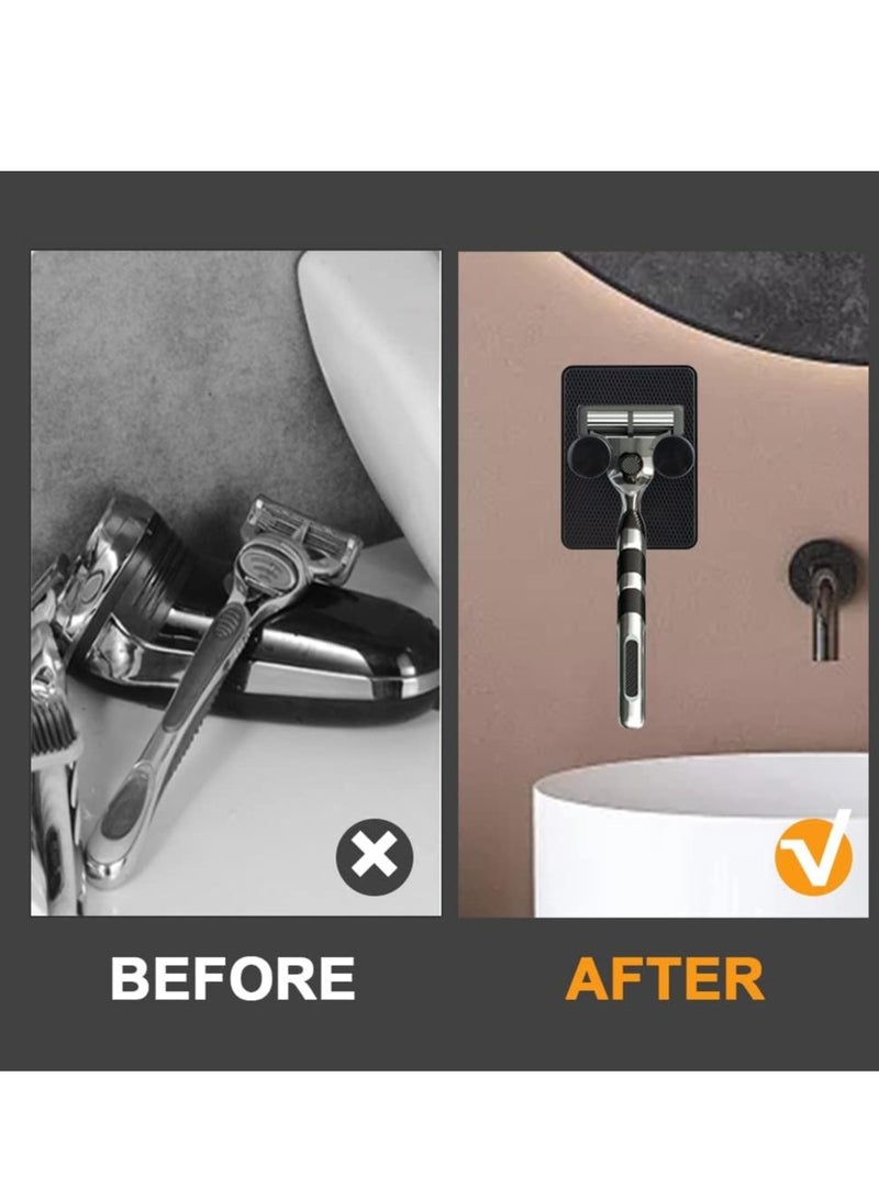 SOLARAE Razor Holder Shaver Hook Hanger Stand, Self Adhesive Heavy Duty Utility Storage Hook,Shower Hook for Razor,Bathroom Kitchen Organizer for Plug Robe Towel Loofah Bathrobe Coat(6 pcs) - Image 4