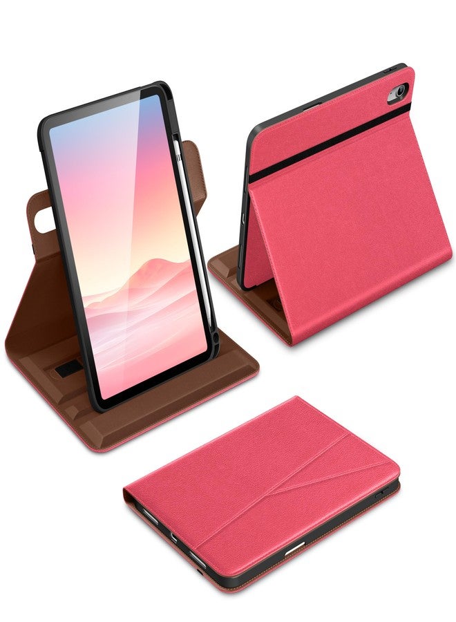 DTTO for iPad A16 Case, iPad 11th / 10th Generation Case (2025/2022), 360 Degree Rotating Premium Leather Folio Stand Cover with Pencil Holder, New Watermelon Red - Image 1