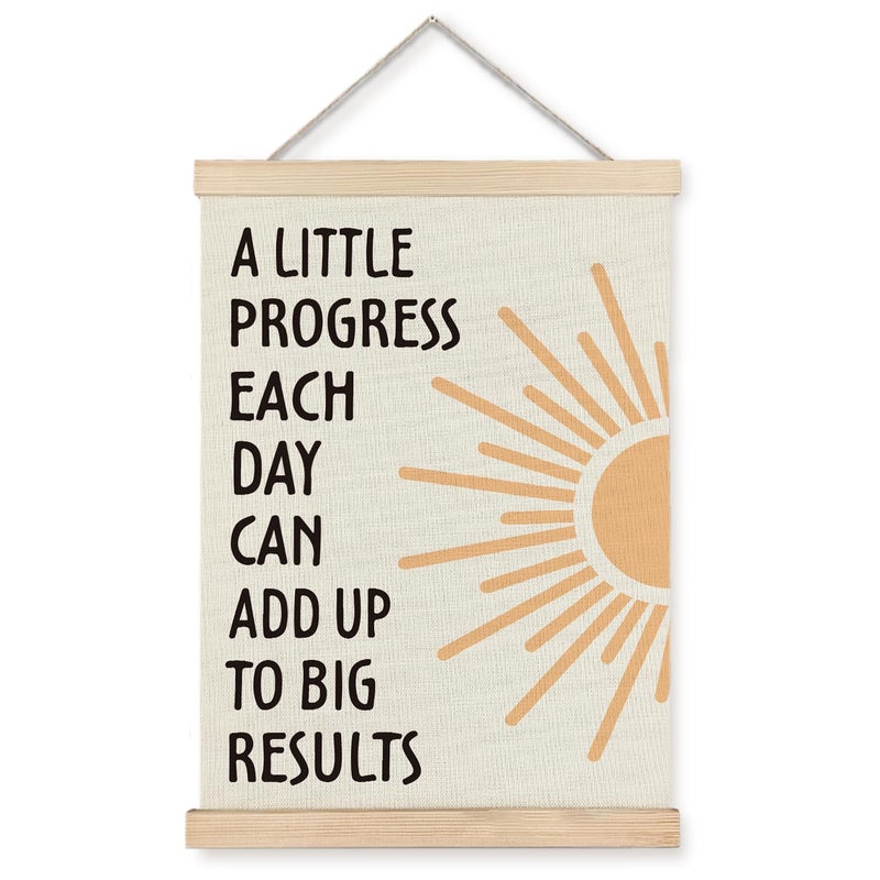 Supwhd Positive Affirmations Wall Decor, Inspirational Add Up to Big Results Office Wall Art, Motivational Quotes Wall Art for Office Classroom Home, 12x16 - Image 1