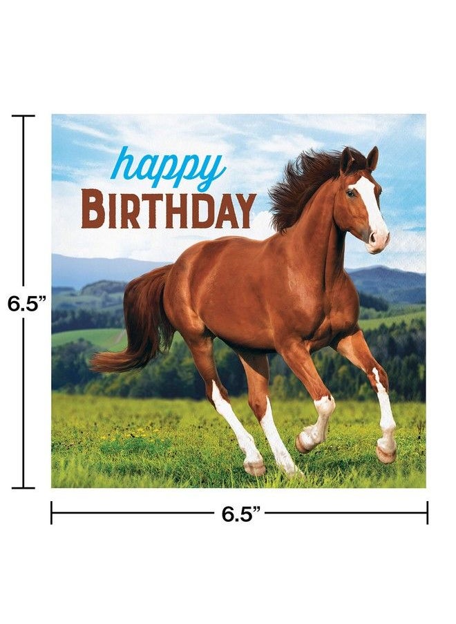 CREATIVE CONVERTING - Wild Horse Happy Birthday Napkins 16 Ct 6.5 In 16 Ct - Image 1