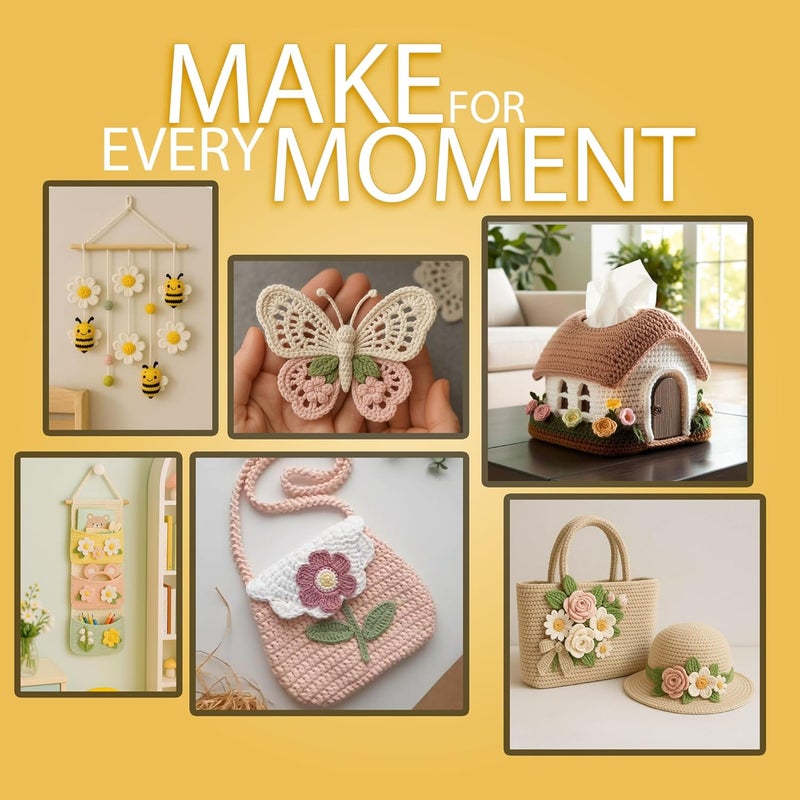 picknMAKE Crochet Kit for Beginners with Wool Yarn, Crochet Hooks, Stitch Markers & Needles – DIY Learn to Crochet Set for Adults & Kids, Starter Craft Kit with All Supplies - Image 5