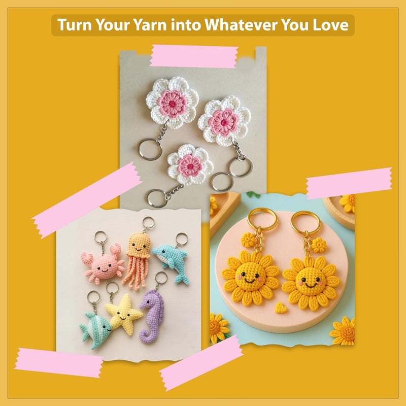 picknMAKE Crochet Kit for Beginners with Wool Yarn, Crochet Hooks, Stitch Markers & Needles – DIY Learn to Crochet Set for Adults & Kids, Starter Craft Kit with All Supplies - Image 3